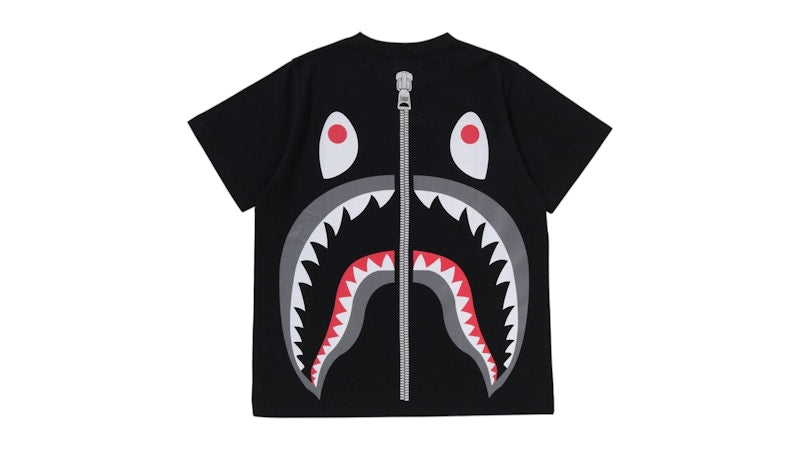 BAPE Kids Back Shark Loose Fit Tee Black