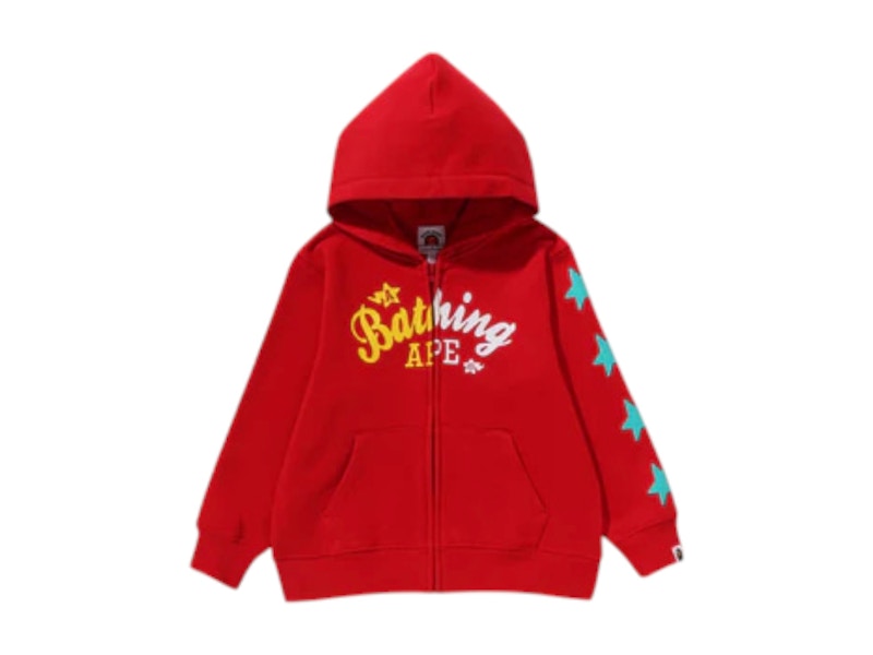 BAPE Kids Bathing Ape Sta Zip Hoodie Red