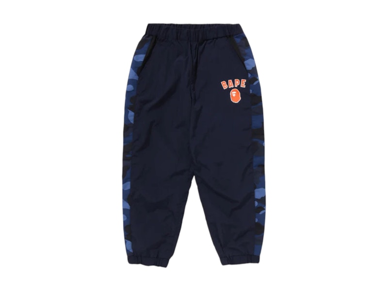 BAPE Kids Color Camo Block Track Pants Navy