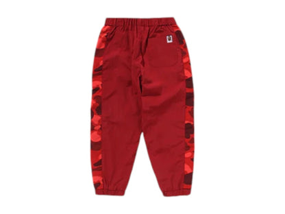 BAPE Kids Color Camo Block Track Pants Red