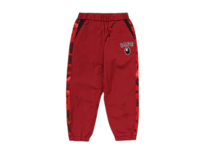 BAPE Kids Color Camo Block Track Pants Red