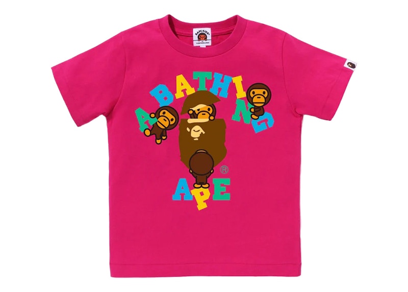 BAPE Kids Colors College Milo Tee Pink
