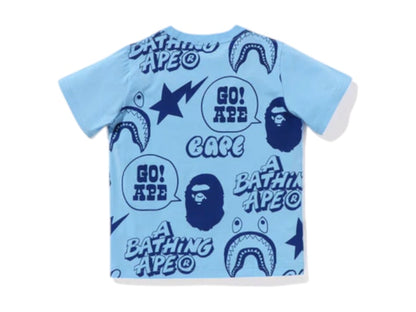 BAPE Kids Graffiti Pattern Tee Sax