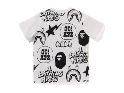 BAPE Kids Graffiti Pattern Tee White