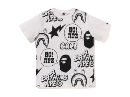 BAPE Kids Graffiti Pattern Tee White