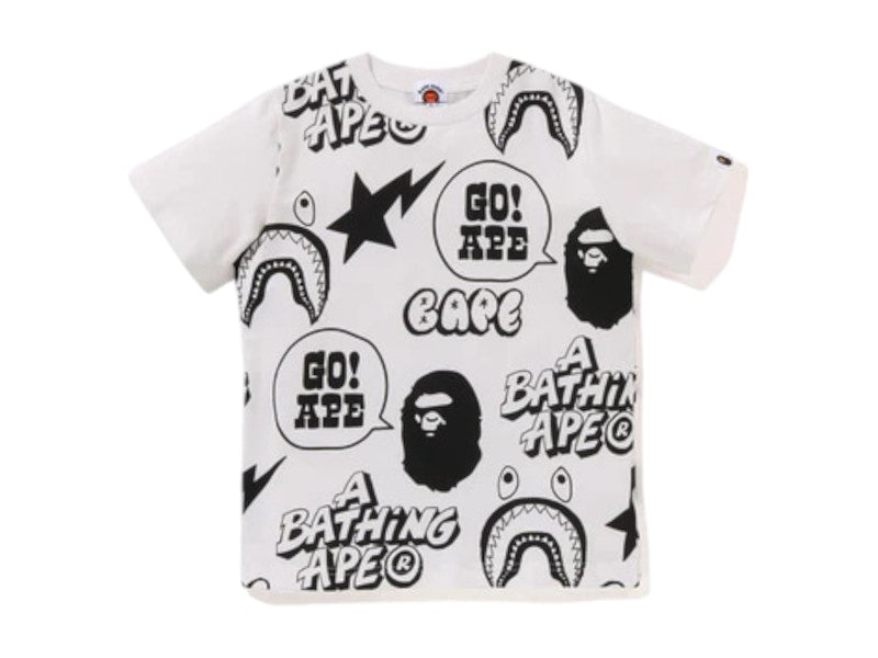 BAPE Kids Graffiti Pattern Tee White