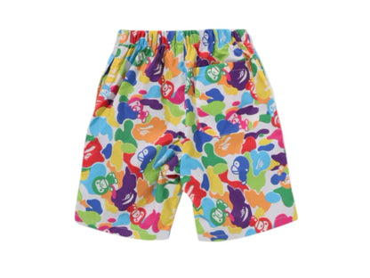 BAPE Kids Milo ABC Multi Beach Shorts Multicolor
