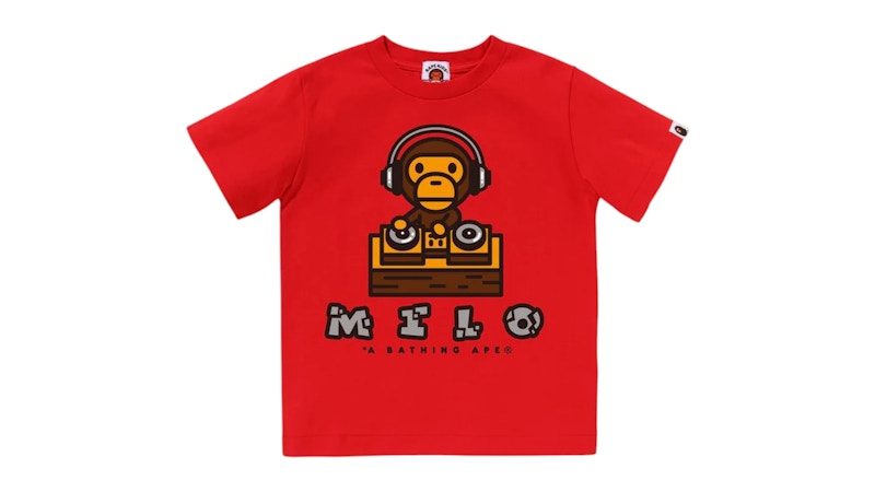 BAPE Kids Milo DJ Tee Red