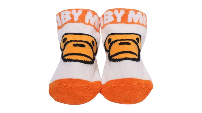 BAPE Kids Milo Face Baby Socks White