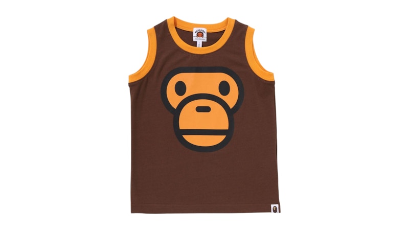 BAPE Kids Milo Face Tank Top Brown