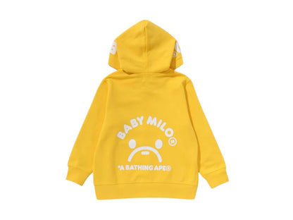 BAPE Kids Milo Face Zip Hoodie Yellow