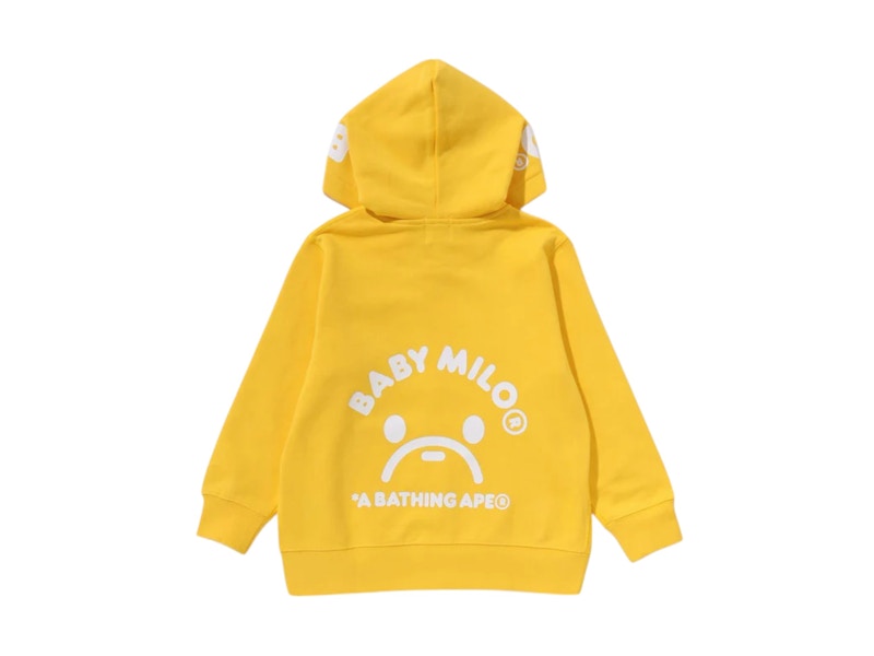 BAPE Kids Milo Face Zip Hoodie Yellow
