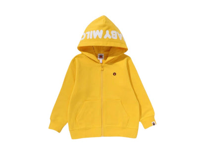 BAPE Kids Milo Face Zip Hoodie Yellow