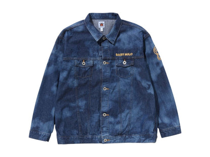 BAPE Kids Milo High Tone Bleach Loose Fit 10oz Denim Jacket Multicolor