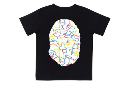 BAPE Kids Neon Camo Big Ape Head Tee Black