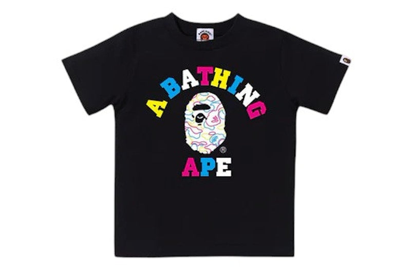 BAPE Kids Neon Camo College Tee Black