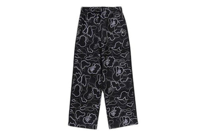 BAPE Kid's Neon Camo Jacquard Track Pants Black