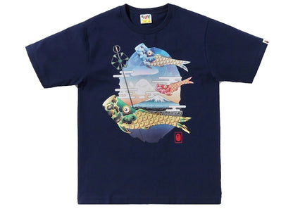 BAPE Koinobori Carp Flags Ape Head Tee (SS22) Navy
