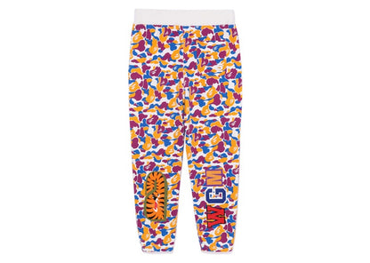 BAPE LA Store 5th Anniversary LA Camo Shark Sweatpants Purple Yellow Blue