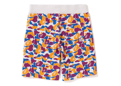 BAPE LA Store 5th Anniversary LA Camo Sweat Shorts Purple Yellow Blue