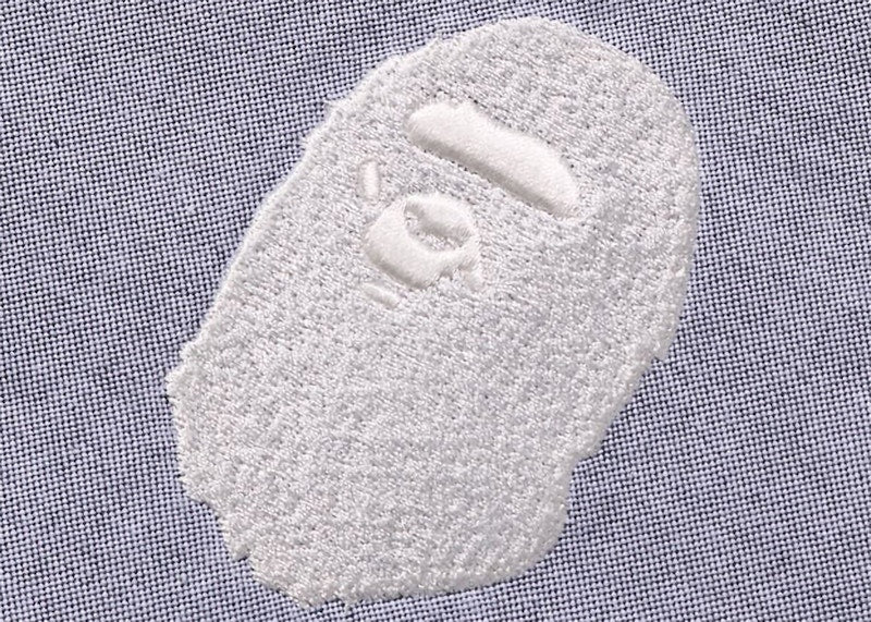 BAPE Large Ape Head Oxford BD Shirt Grey