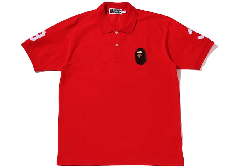 BAPE Large Ape Head Polo Red