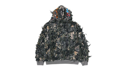 BAPE Laser Cut Cropped Shark Full Zip Hoodie Tree Edge Camo