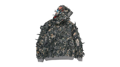 BAPE Laser Cut Cropped Shark Full Zip Hoodie Tree Edge Camo