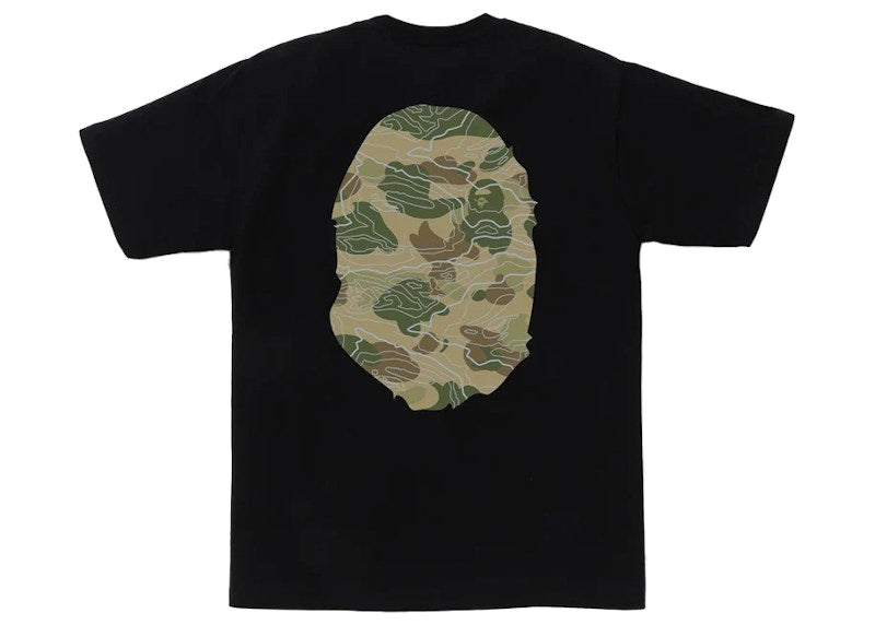 BAPE Layered Line Camo Big Ape Head Tee Black/Beige