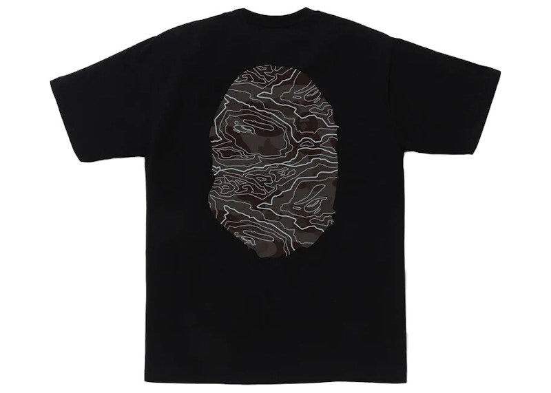 BAPE Layered Line Camo Big Ape Head Tee Black/Black