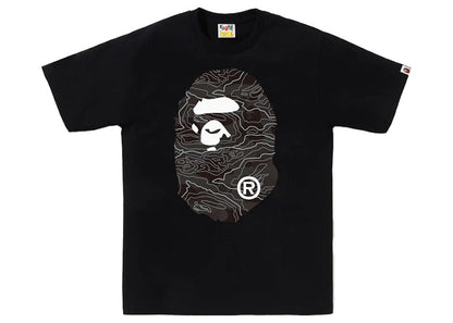 BAPE Layered Line Camo Big Ape Head Tee Black/Black