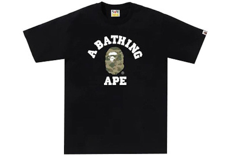 BAPE Layered Line Camo College Tee Black/Beige