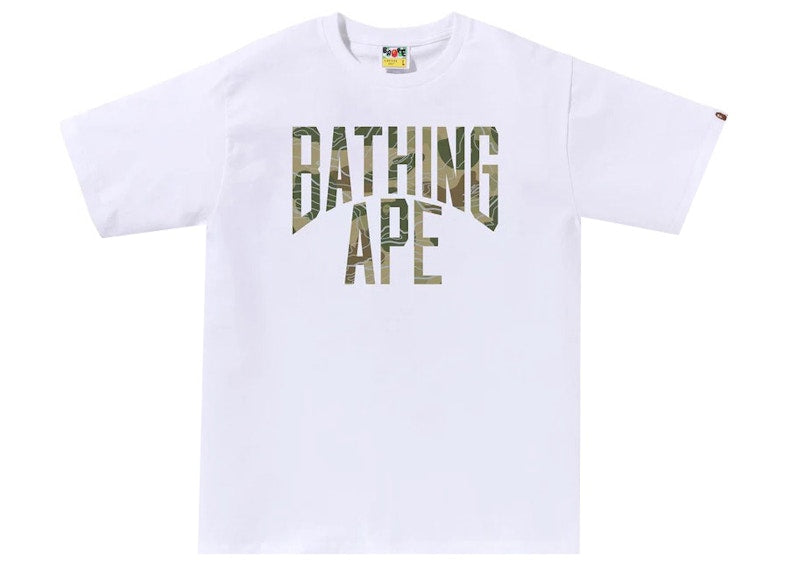 BAPE Layered Line Camo NYC Logo Tee White/Beige