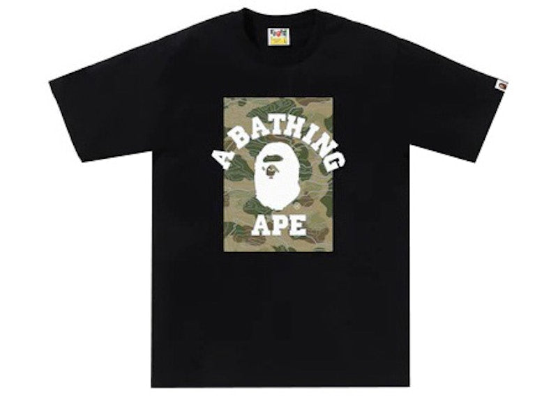 BAPE Layered Line Camo On College Tee Black/Beige
