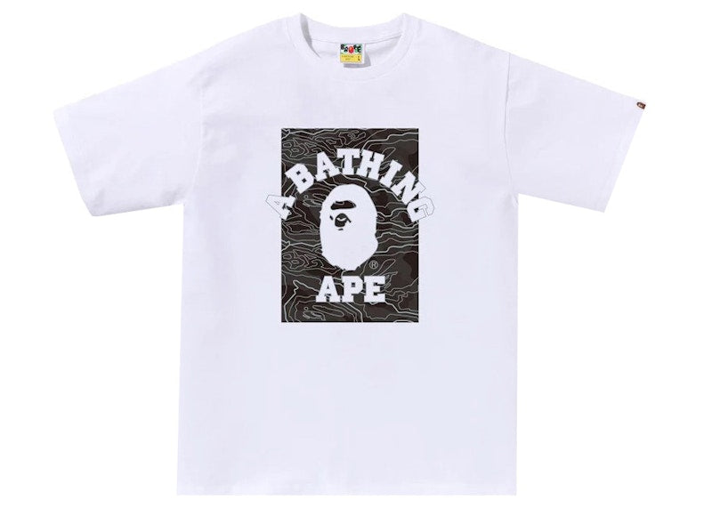 BAPE Layered Line Camo On College Tee White/Black