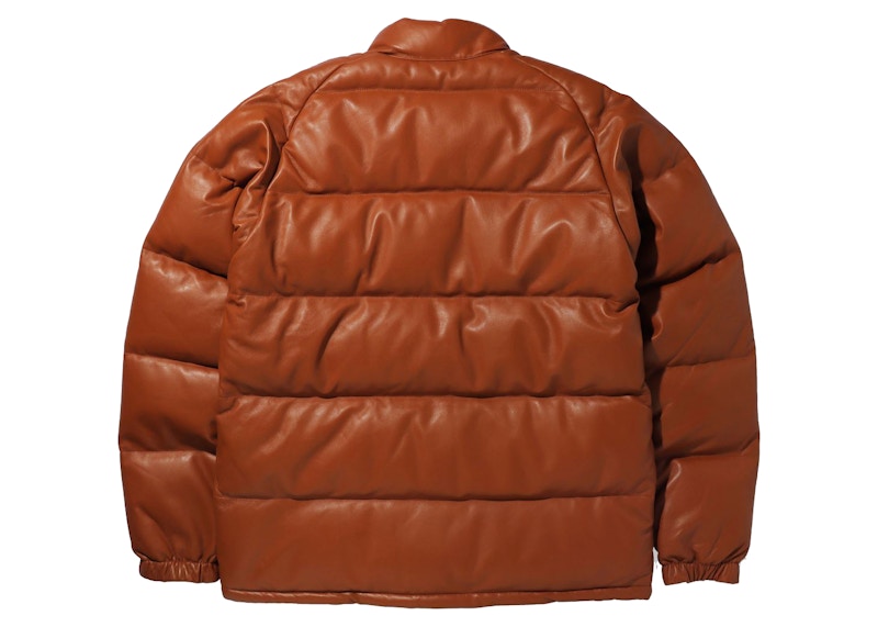BAPE Leather Classic Down Jacket Brown