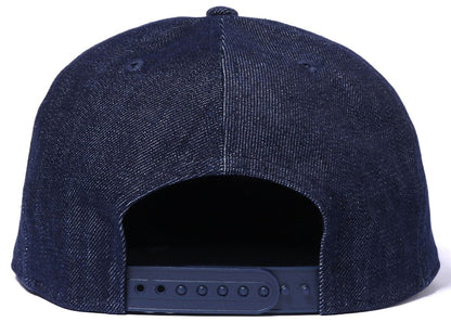 BAPE Leather Patch 9Fifty New Era Cap Indigo