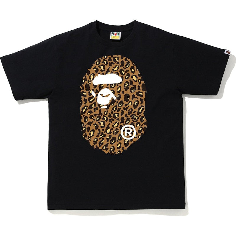 BAPE Leopard Big Ape Head Tee Black/Beige