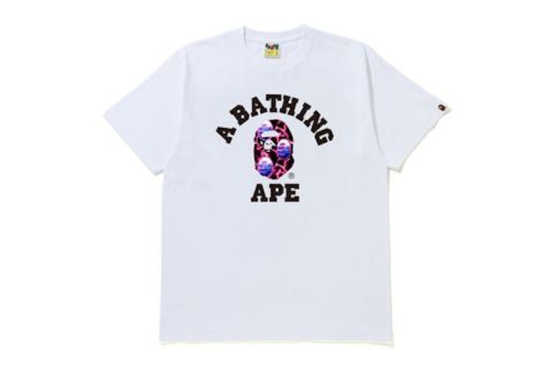BAPE Lightning College Tee White/Black