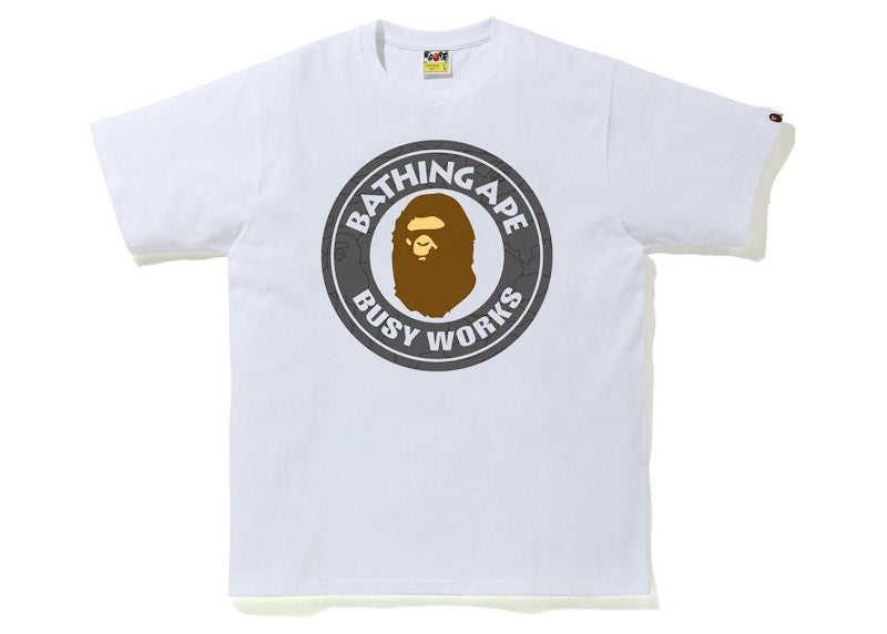BAPE Line 1st Camo Busy Works Tee White/Black