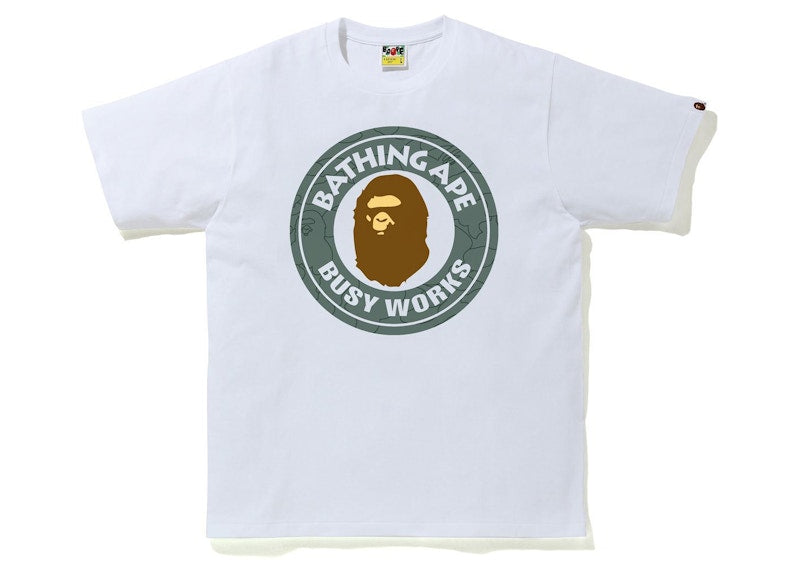 BAPE Line 1st Camo Busy Works Tee White/Green
