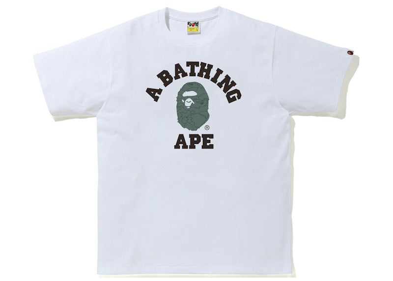 BAPE Line 1st Camo College Tee White/Green