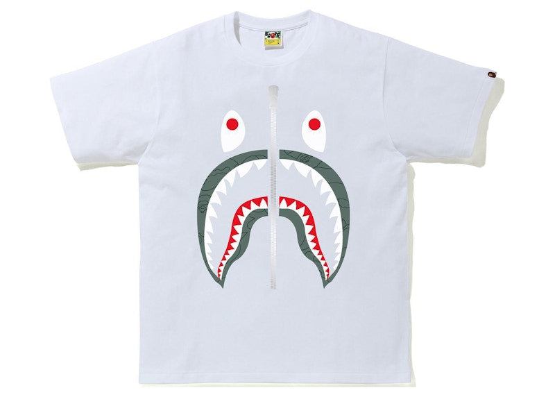 BAPE Line 1st Camo Shark Tee White/Green