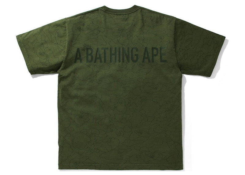 BAPE Line 1st Camo Washed Relaxed Fit Tee Olivedrab