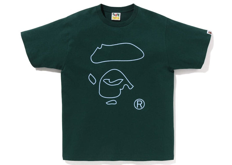 BAPE Line Ape Face Tee Green
