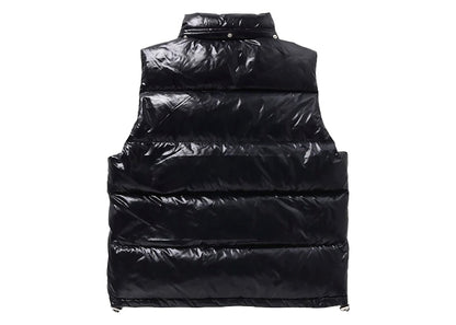 BAPE Line Camo Debossed Nylon Down Vest Black