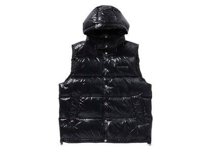 BAPE Line Camo Debossed Nylon Down Vest Black