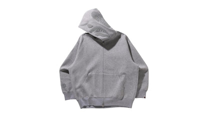 BAPE Line Camo Interlock Relaxed Fit Shark Full Zip Hoodie Gray