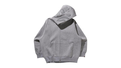 BAPE Line Camo Interlock Relaxed Fit Shark Full Zip Hoodie Gray