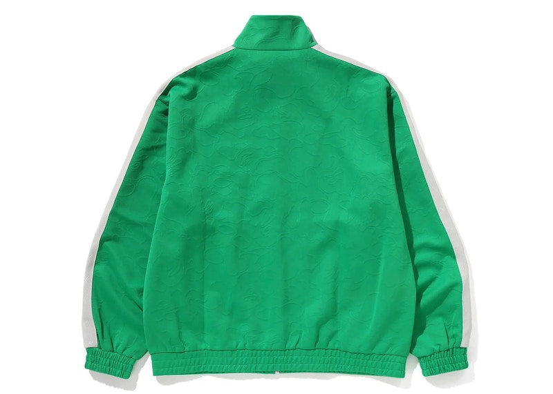 BAPE Line Camo Jacquard Bathing Ape Logo Relaxed Fit Track Jacket Green
